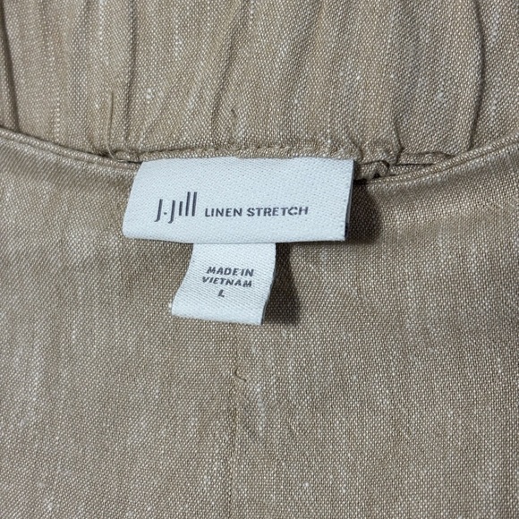 J Jill Linen Stretch Khaki Relaxed Fit Pants Size Large | coastal grandma | - Picture 4 of 8